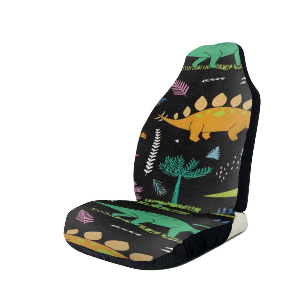 Dinosaur Palm Leaf Printed Car Seat Covers Front Seats Fit