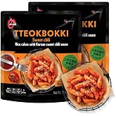 O’Food Tteokbokki Korean Rice Cakes – [Sweet Chili | Pack of 2] – Gluten-Free (Except BBQ), Healthy/ Savory/ Bold/ Fiery, 0 C