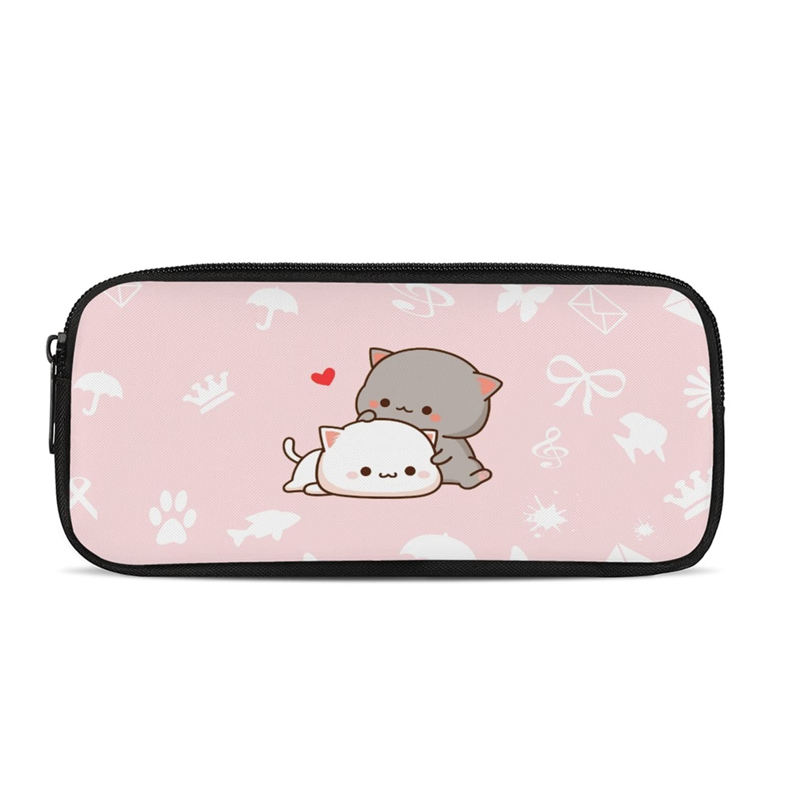 Kuiaobaty Kitten Cat Cute Pencil Case for Girl School Stationary Storage Bag for Kids Children Kawaii Pencil Bag,Pink