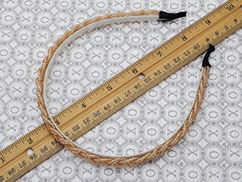 Alilang Princess Style Simple Braided Bead White Tone Fashion Hair Piece Headband