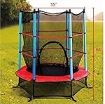 Giantex Exercise 55" Round Kids Youth Jumping Trampoline w/ Safety Pad Enclosure Combo