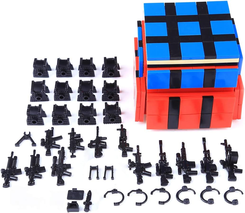 Lingxuinfo Military Army Weapons and Accessories for Bricks Figures, Military Weapons Box Building Blocks Toy Compatible with Major Brands