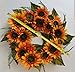 Melbourne Silk Sunflower Front Door Wreath 22 inch - Handcrafted With Designer Quality Silk Flowers - Display Outdoors In Spring, Summer, and Fall