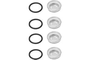 KooingTech Brake Sight Glass, 4pcs 18mm Master Cylinder Sight Glass Lens, Brake Master Cylinder Gasket Set for a Variety of Brake Cylinders Such as Motorcycle, Scooter, ATV
