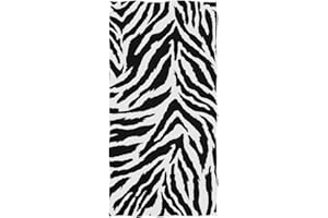 Naanle Stylish Zebra Seamless Pattern Soft Highly Absorbent Large Hand Towels Multipurpose for Bathroom, Hotel, Gym and Spa (16" x 30",White Black)