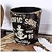 KiaoTime Vintage Rustic Decorative Anchor Design Waste Paper Basket for Bedroom, Kitchen, Bathroom, Office or Studio Trash Can Garbage Wastebasket Rubbish Bin, Black Color