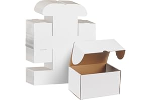 WIFTREY 7x5x4 White Shipping Boxes 25 Pack for Small Business, Small Corrugated Cardboard Boxes for Mailing, Packing, Shippin