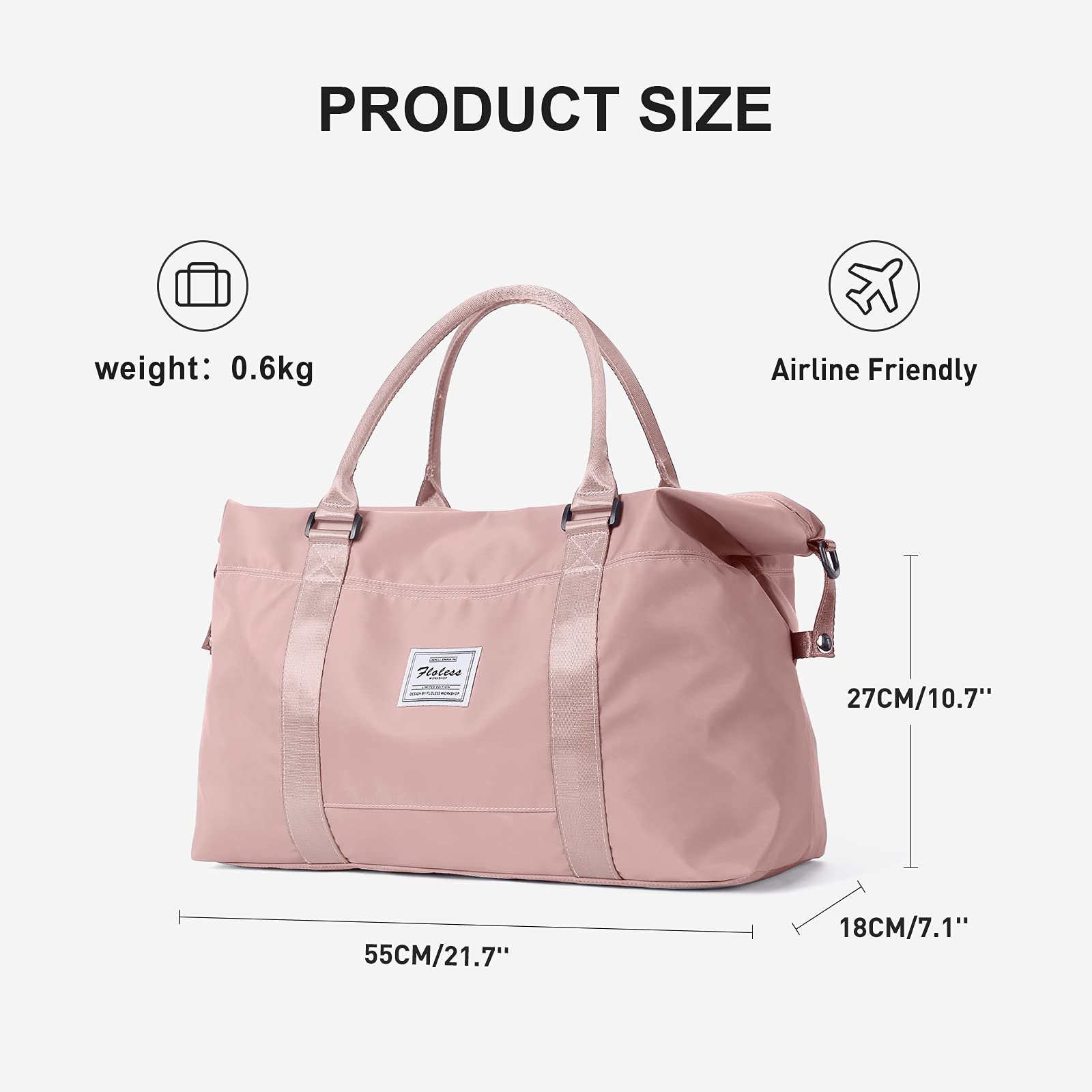 Sport Travel Duffle Large Gym Tote for Women, Weekender Carry on for Airplane, Ladies Beach Overnight Waterproof Luggage With Wet Bag