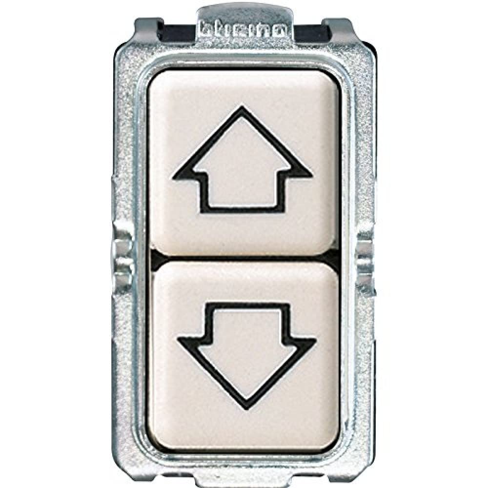 Bticino S5055/1F Magic Series Double Button with Indicators, 10 A, Ivory