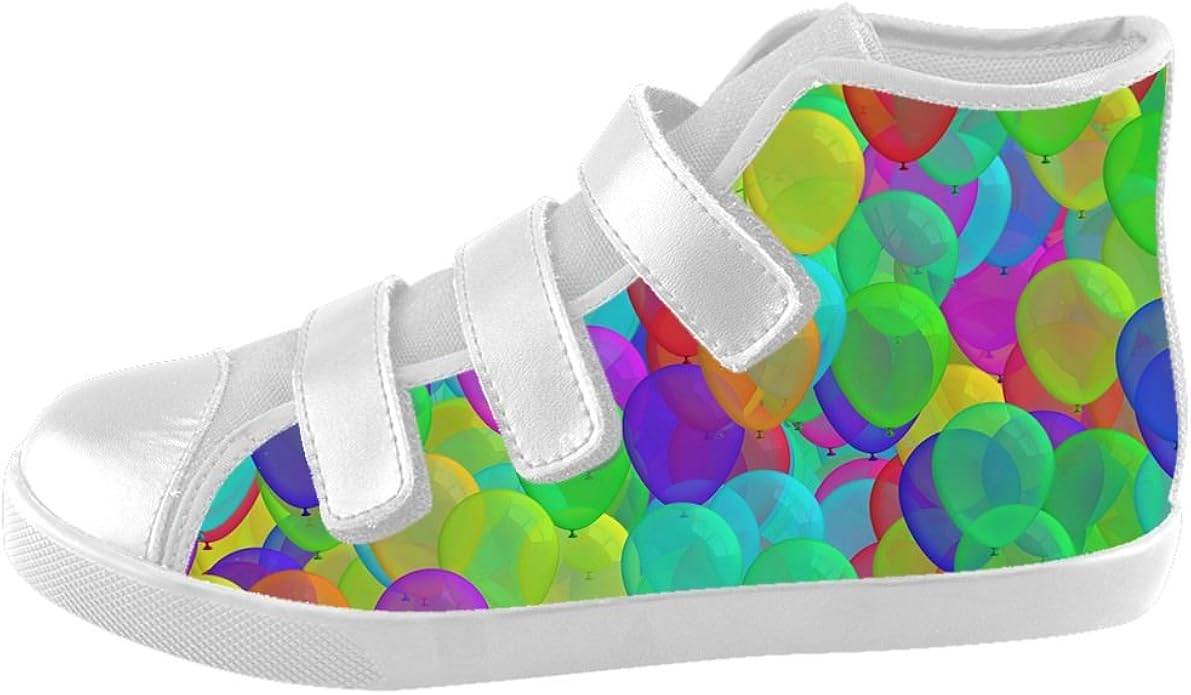 Custom Kid's Shoes Color Balloon New Velcro High Top Canvas