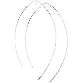2 Inch Thin Sterling Silver Threader Earrings Open Hoop 20 Gauge (.8mm)