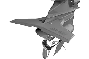 STINGRAY HYDROFOILS - Classic Senior 2 Hydrofoils for 40-300 hp (Grey) - Stabilizer Fins for Outboard/Outdrive Motors - Made in The USA