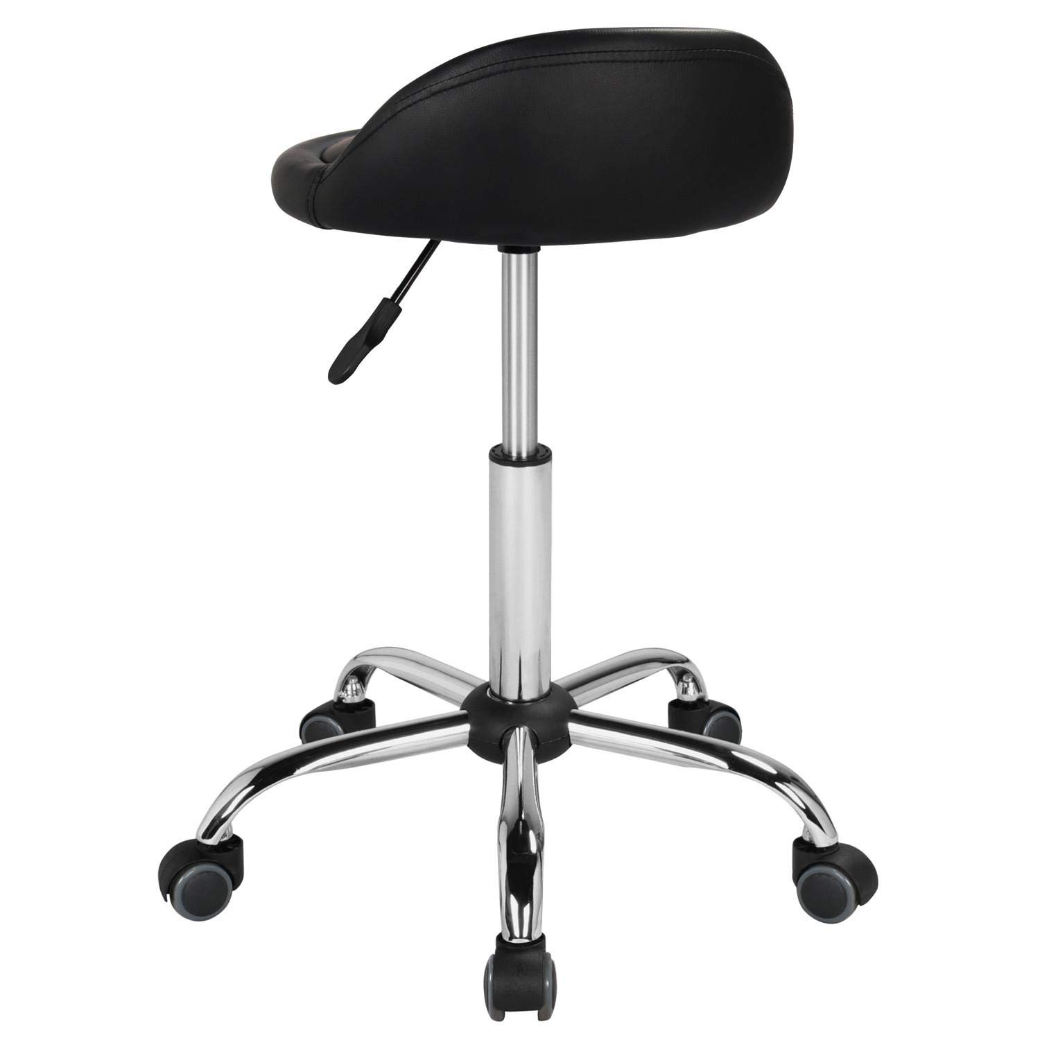 Yaheetech Height Adjustable Rolling Swivel Salon Stool Chair Hydraulic Ergonomic with Backrest Wheels for Tattoo Massage Facial Spa Manicure Dentist Clinic,Black: Beauty