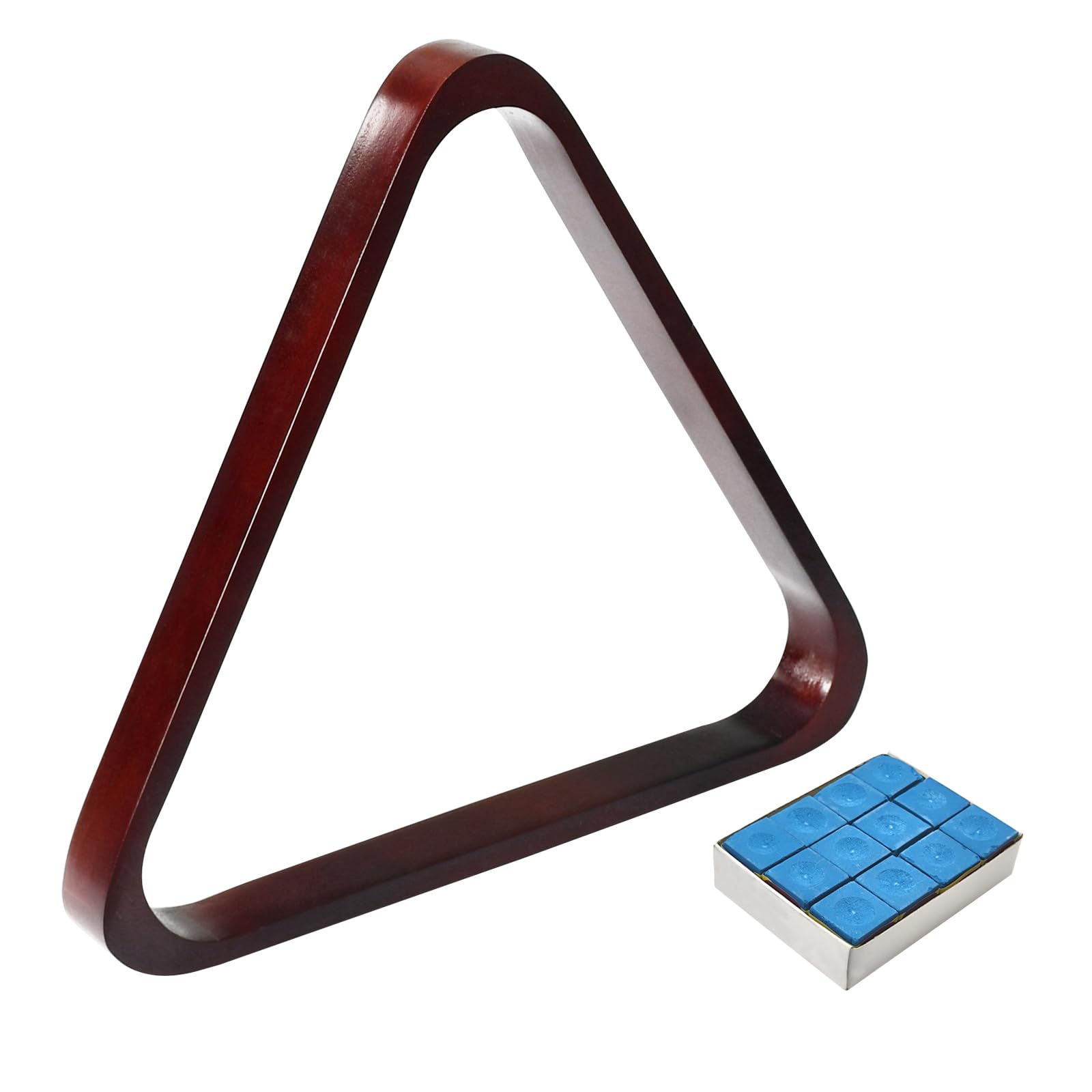 Photo 1 of MoyanSuper Solid Wood Pool Ball Triangle Rack, 2-1/4 Inch Billiard Ball Holder for Pool Table, Burgundy