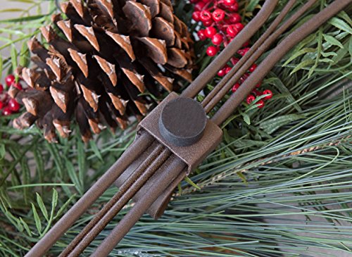 [Front Door WREATH HANGER] - Ivy Design | ADJUSTABLE Hook Length for Tall and Small Doors | PADDING to Prevent Damage like Scratch and Dents | Heavy Duty Cast Iron Metal Hangar - (Brown) - Thumbnail 3
