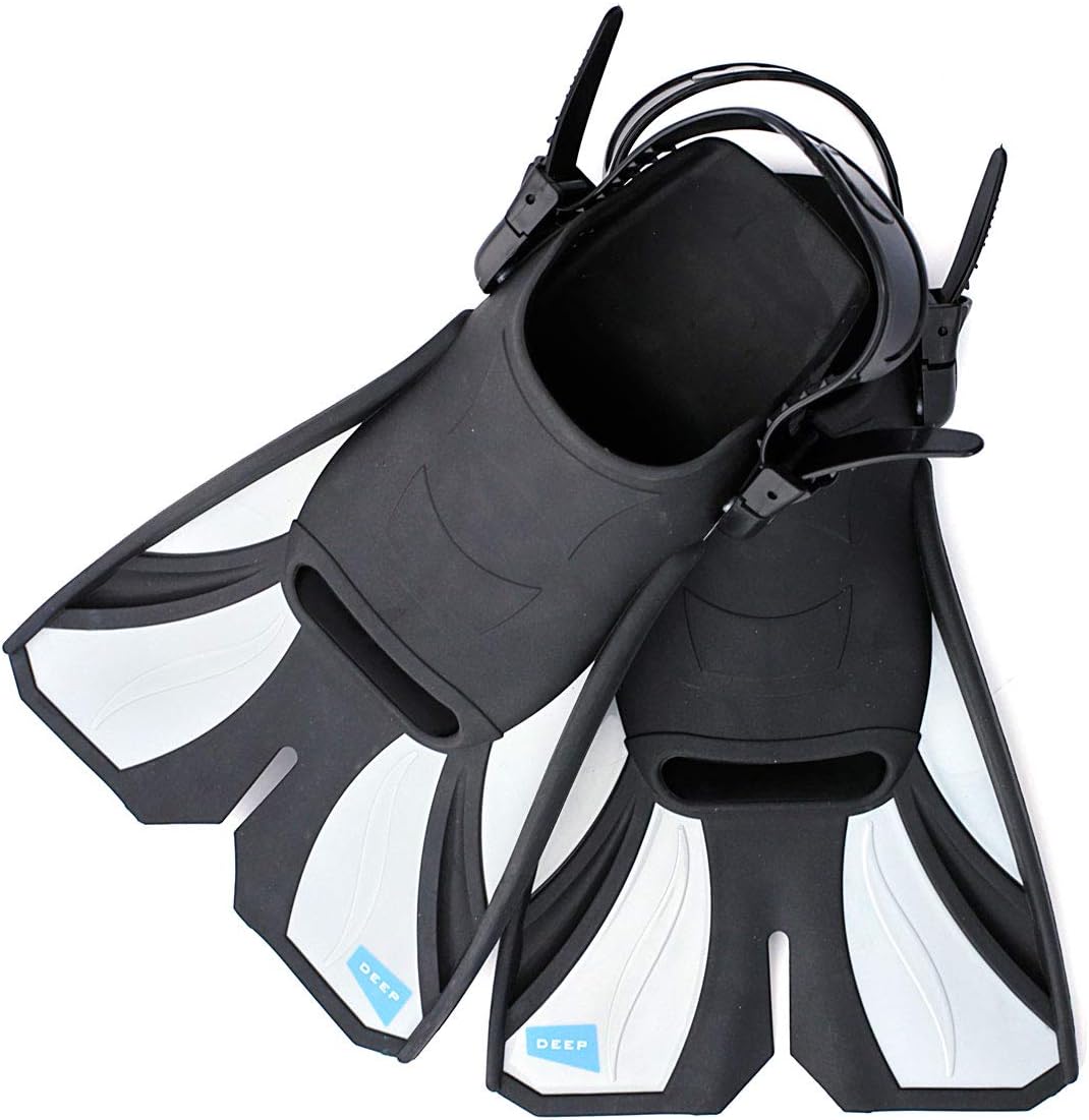 Deep Swim Fins Designed for Pool Swimming, Training or Snorkeling | Dive Size Large & Medium | Men or Women : Sports & Outdoors