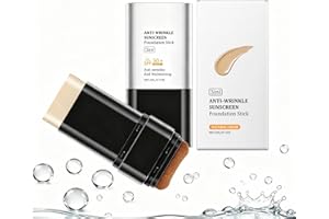 3-in-1 Foundation Stick with SPF 50+ Sunscreen, Moisturizing & Anti-Aging Makeup – Full Coverage Cream Foundation with Blendi