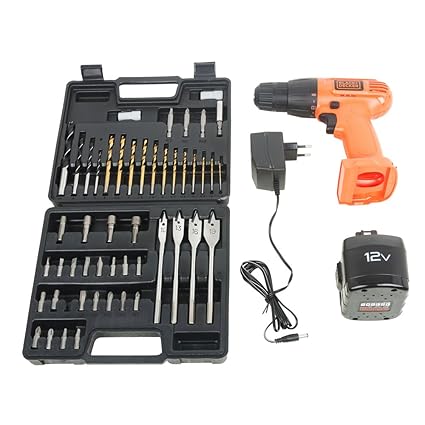 Black & Decker CD121K50 Cordless Drill/Driver with Keyless Chuck and 50 Accessories Kit