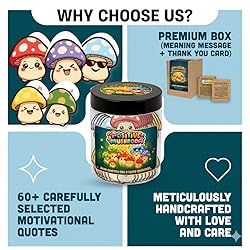 Positive Mushroom Jar With 60 Daily Affirmation