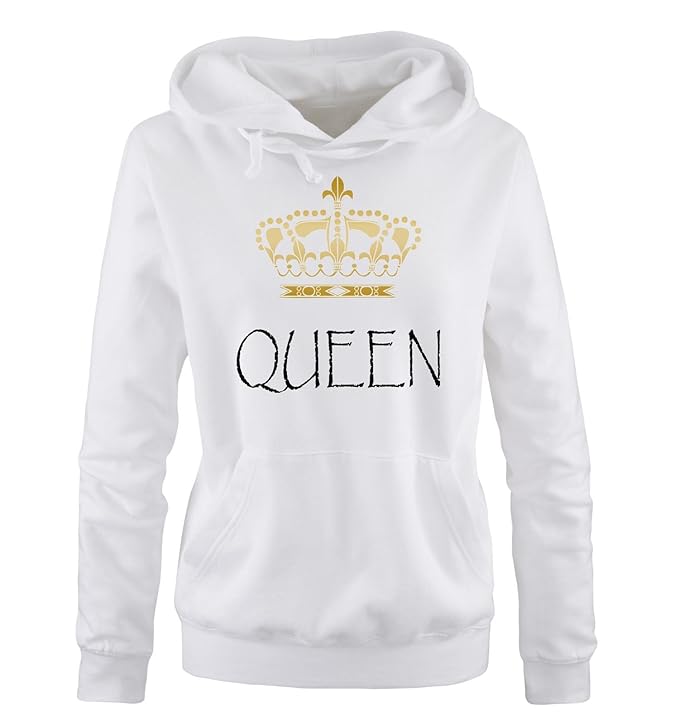 Pärchen-Hoodies King & Queen Krone – Pärchenpullover Liebe/Love für Mann & Frau – Paar-Pullover mit Print - Partnerlook für S