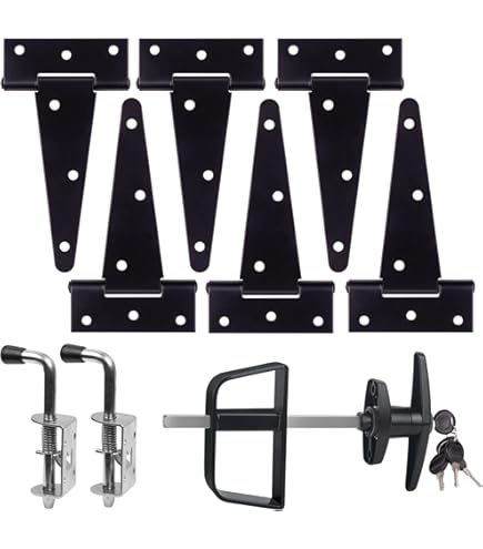 Shed Windows And More Shed Door Hardware Kit (6" Hinge), T-Hinges, T-Handle, Barrel Bolts (Double Door