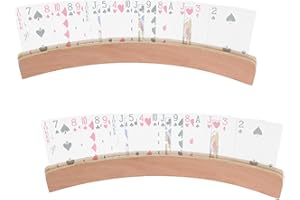 Set of 2 Solid Wood Bent Playing Card Holders - Sturdy Extended Base, Non-Slip Design for Game Nights & Poker Parties | Eco-F