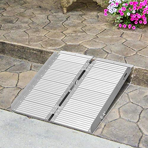 ORFORD Threshold Ramp 3ft for Home Steps Stairs Doorways Scooter, Utility Mobility Access Non Skid Folding Wheelchair Ramp, Portable Aluminum Foldable Wheelchair Ramp 3ft … - Thumbnail 2