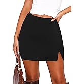 DooMoni Women's Side Slit High Waisted Mini Skirt Stretchy Bodycon Skort 2026 Y2K Club Skirts with Underneath