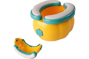 CUTEY MAY Travel Potty for Toddlers Kids, Potty Training Toilet Seat for Boys Girls, Portable Foldable for Emergency, Car, Camping, Outdoor (Green, for 1-6 Year Old)