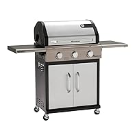  Gas-Grillstation Landmann Triotn 3.0 mit PTS 2+1 Gas Brenner 3-flammig Edelstahl Gusseisen silber XXL Garten ✔ Lenkrollen mit Bremse ✔ Deckel ✔ Seitentische beidseitig ✔ Unterschrank ✔ eckig ✔ rollbar ✔ stehend grillen ✔ Grillen mit Gas ✔ mit Station ✔ mit Rädern 