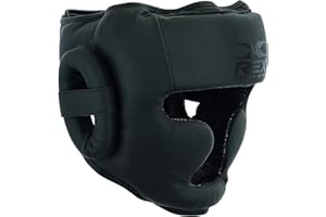 REX SPORTS REX Boxing Headgear, MMA Martial Arts Head Gear, Made Rex Leather Muay Thai Headgear with Thick Padding