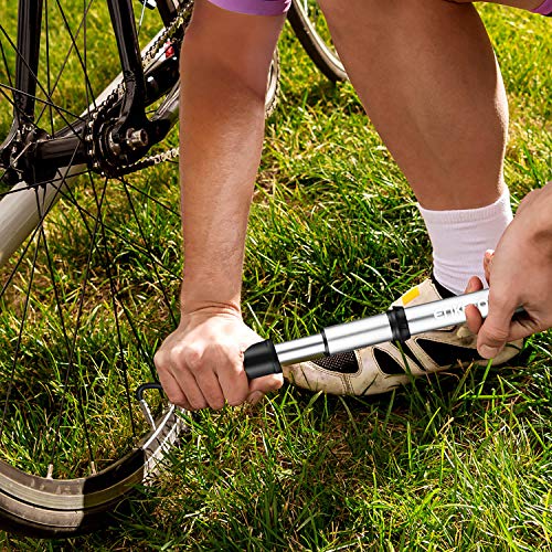 ENKEEO Mini Bike Pump, Portable Pocket Tire Pump Fits Presta & Schrader Valve, for Cycles and Balls, High Pressure 140 Psi, Mount Kit Included - Thumbnail 7