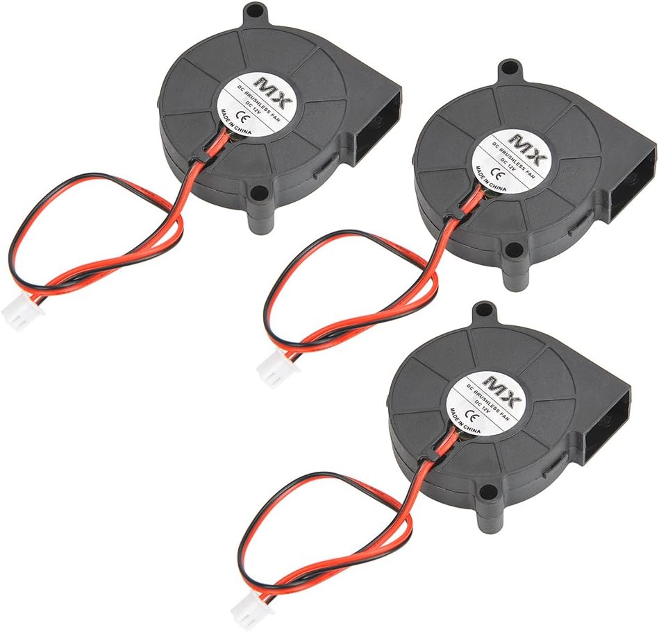 TIMESETL 3Pcs 5015 Fan 12V 0.23A 3D Printer Cooling Fan Blower Radial