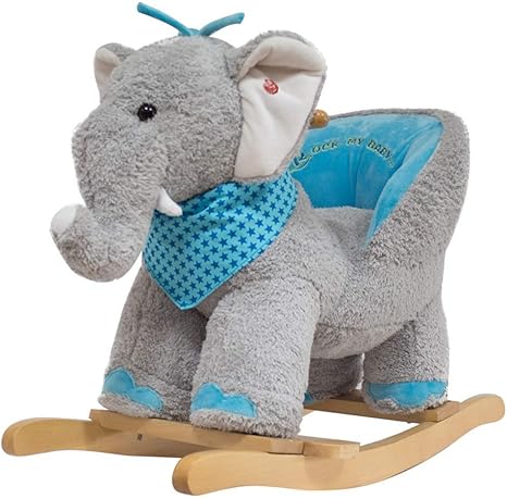 plush elephant rocking horse