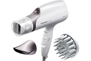 Panasonic Nanoe Salon Hair Dryer with Oscillating QuickDry Nozzle, Blow Dryer with Diffuser and Concentrator Attachments, 3 Speed Heat Settings for Easy Styling and Healthy Hair - EH-NA67-W (White)