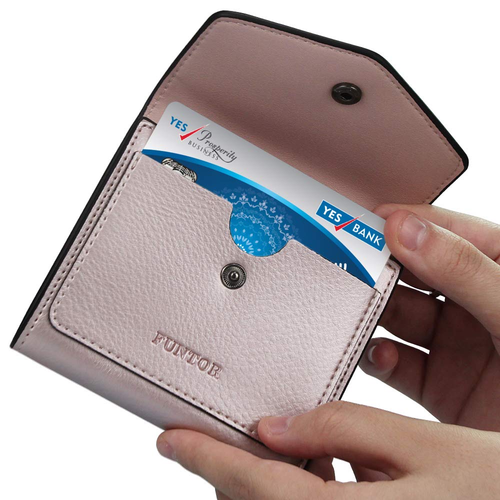 FT FUNTOR Small Leather Wallet for Women, Ladies Mini Wallet RFID Blocking Wallet for Women