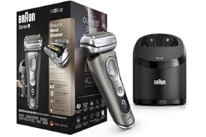 Braun Series 9 9385cc Latest Generation Electric Shaver, Rechargeable & Cordless Electric Razor for Men, with Clean&Charge Station & Leather Travel Case