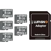Lufasnd 5-Pack 8GB Micro SD Cards with Adapter, Class 6 Mini Flash Memory Cards, Reliable Storage for Garmin GPS, Kindle Fire E-Reader, MP3 Player, Voice Recorder, Retro DS Game Console