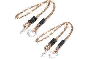 Ymeibe Set of 2 Tree Swing Nylon Ropes Indoor Outdoor Adjustable Hammock Swinging Chair Straps Hanging Kit for Adjustment or Extension - Holds to 700lbs (60 inch, Brown)