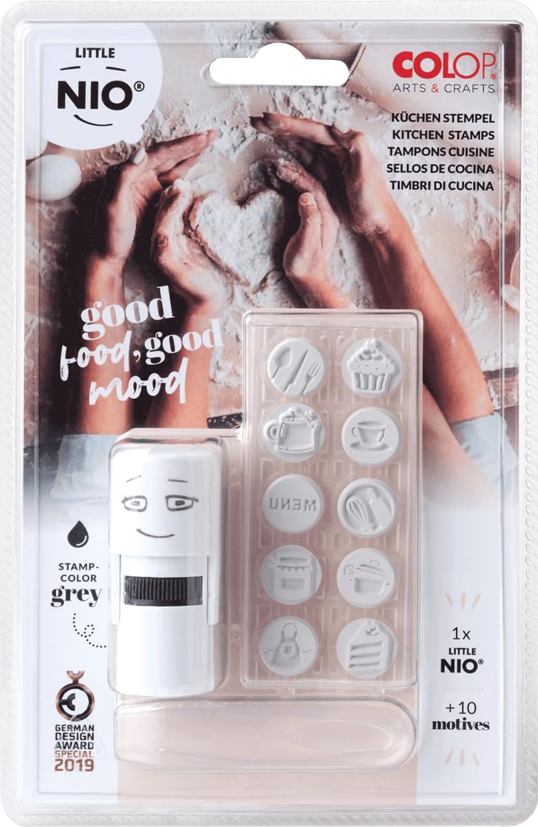 Little NIO - Kitchen | NIL008 | 10 Stamps in 1 | Mini Stamps for Crafting, Card Marking and More