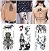 COKOHAPPY 8 Sheets Temporary Tattoo 27+ Different Designs for Men Women Arm Shoulder Flower, Eagle, Bear, Tiger, Owl, Wolf, Elephant, Deer