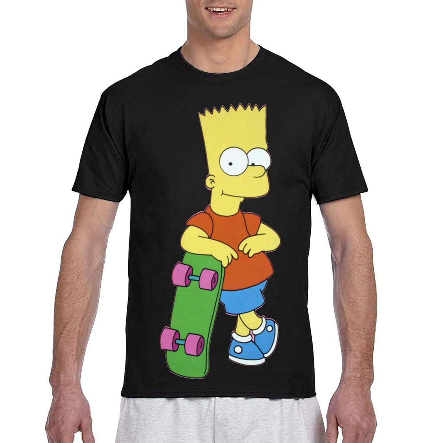 Buy TheSimpsonsBart Simpson Men's Crew Neck TShirts Fitted Basic