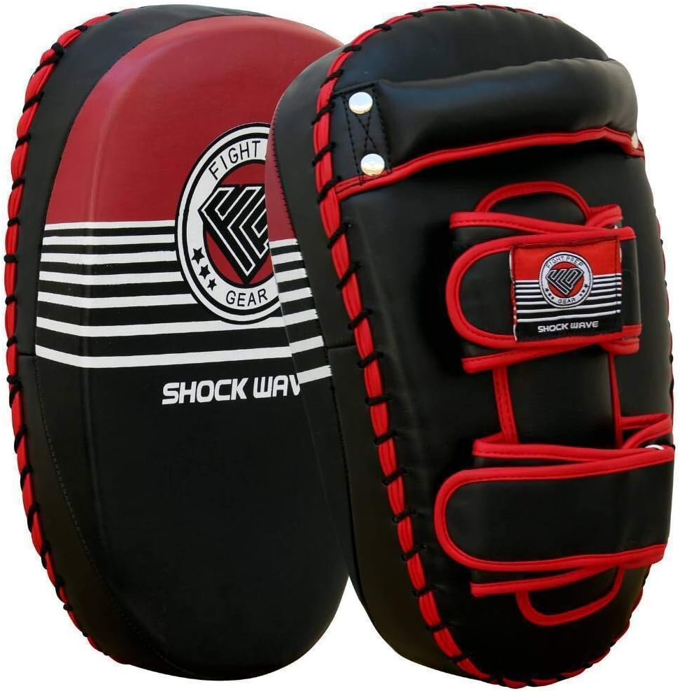 adsin® Fight Prep Kick Boxing Focus Arm Pads Curved Strike Shield Curved Punching Martial Arts MMA Mitt Multi-Layer Maximum Shock Absorption Red Blue