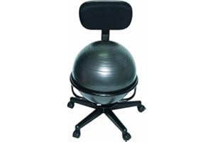 CanDo Metal Ball Chair - Inflatable Ergonomic Active Seating Exercise Ball Chair with Air Pump for Home, Office, and Classroo