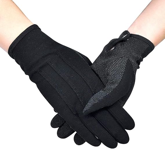 Zenssia Parad Cotton Women Men Gloves with Grip, NonSlip Handbell