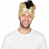 Arab Sultan India Turban Hat Vintage Aladdin Costume for Men Fancy Dress Up 17.3–20.8 Inch Head Size Halloween Party