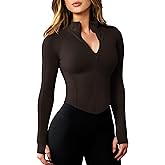 AVGO Women's Workout Jacket Lightweight Zip Up Cropped Yoga Jackets Slim Fit Athletic Tops with Thumb Holes