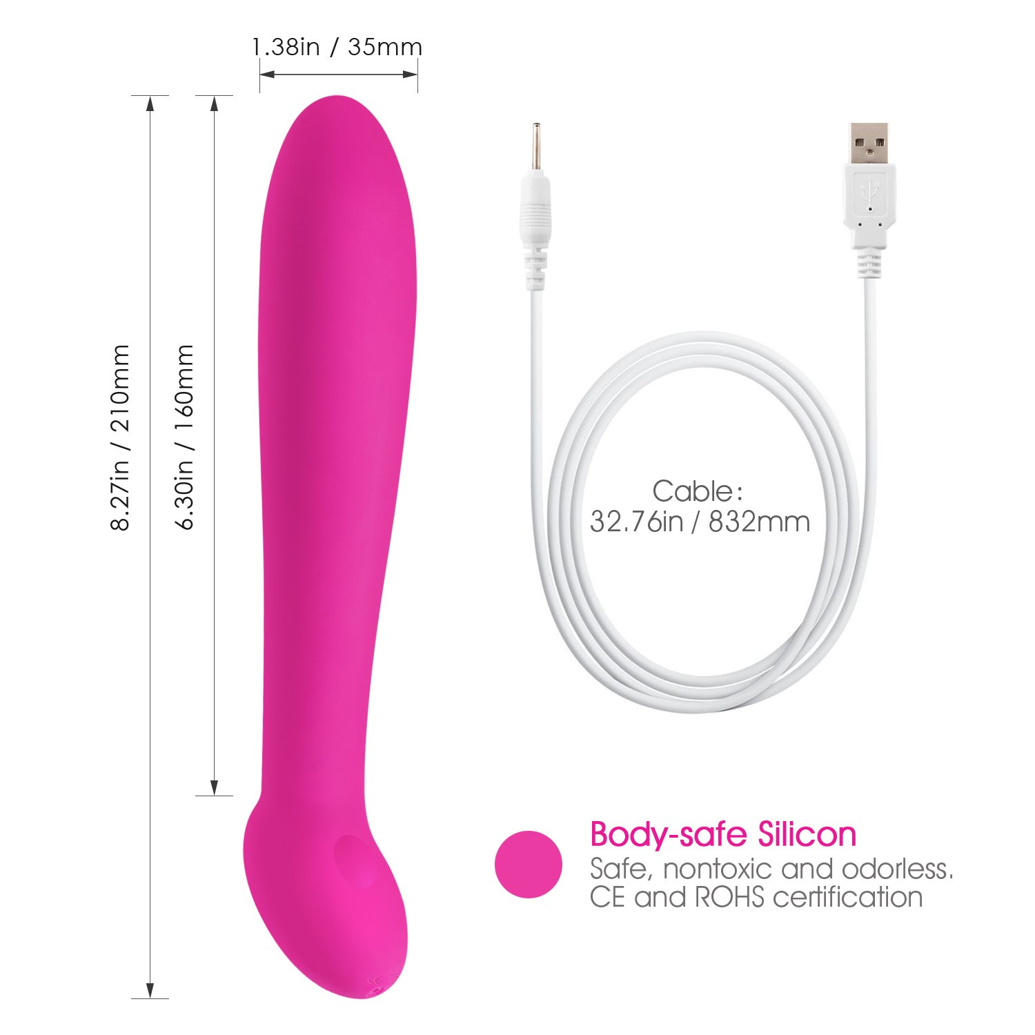 Louviva Full Silicone G-spot Vibrator,Multi-Speed Waterproof Rechargeable Adult Sex Toy for Women,Pink