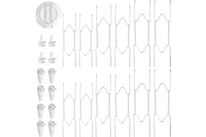 12pcs Plate Hangers for Wall, 6/8/10 Inch Invisible Spring Vertical Plate Holders W-Shaped Plate Hooks for Displaying Decorat