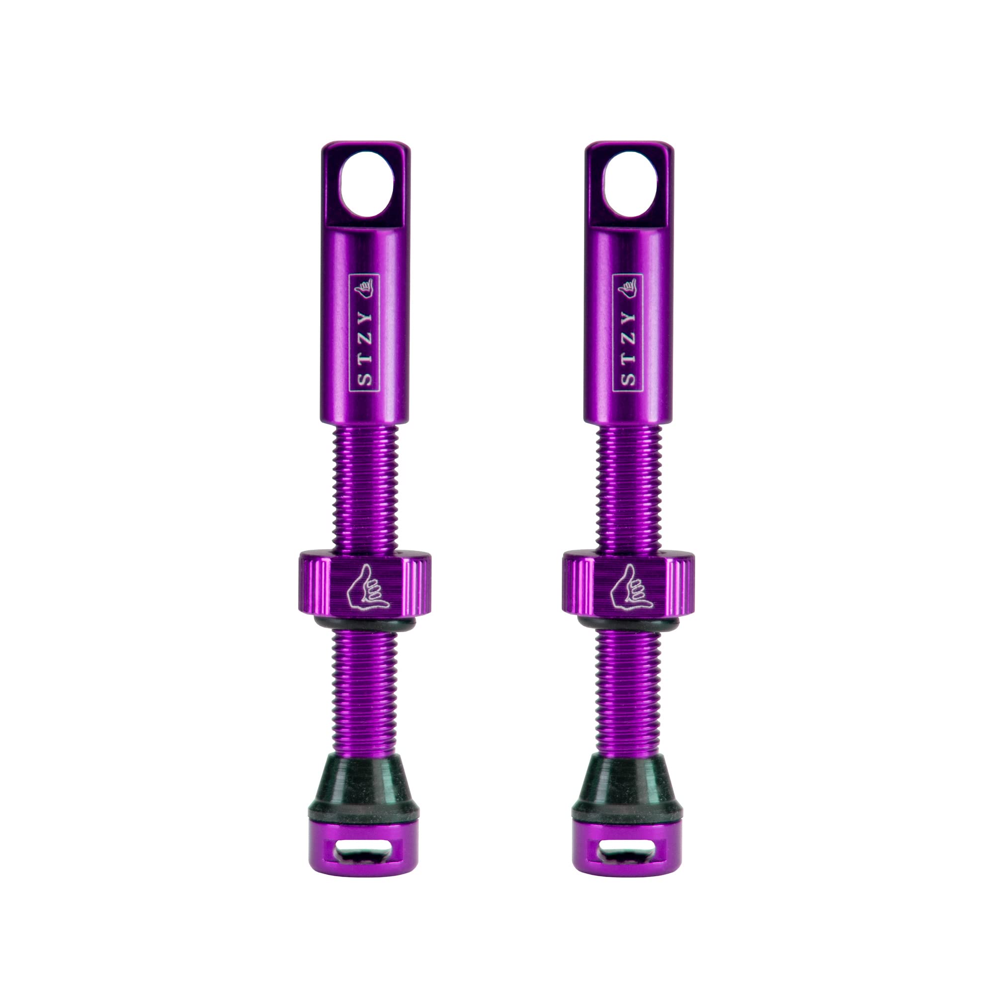 STZY Max Flow Tubeless Presta Valves Available in 14 Colours 44mm and 60mm (Purple, 44mm)